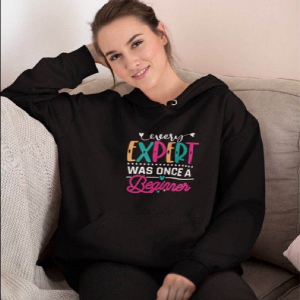 NWT Women Emotional Support Black Cotton Blend Hoodie